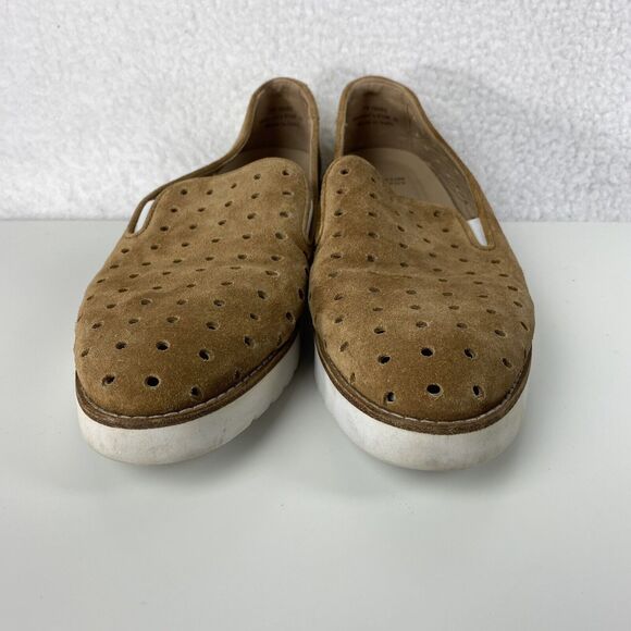 Johnston & Murphy Loafers Womens Sz 8.5M Brown Penelope Perforated Suede Slip On - Picture 2 of 12